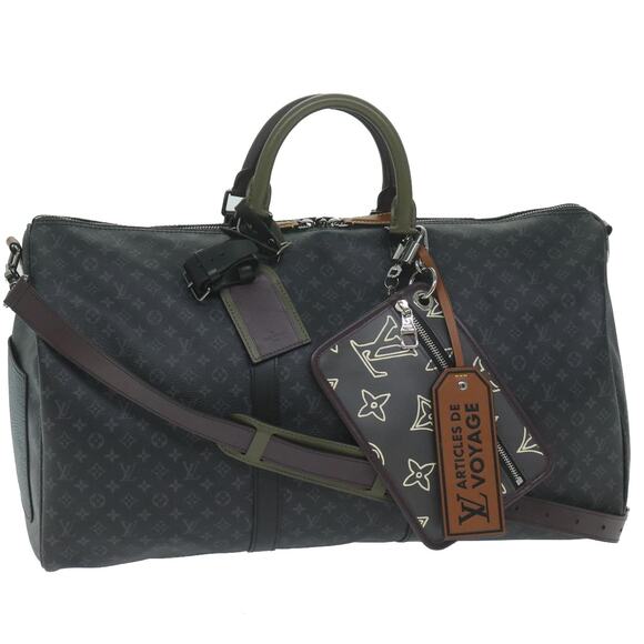LOUIS VUITTON Monogram Eclipse Keepall Bandouliere 50 Bag M56856 - Picture 1 of 16
